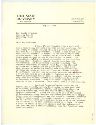 Letter from Barbara Harkness to Don Crabtree
