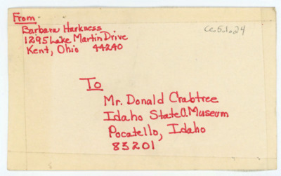 Letter from Lucille Harten to Don Crabtree