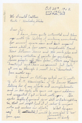 Letter from James Healy to Don Crabtree