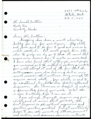 Letter from James Healy to Don Crabtree