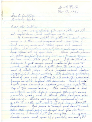Letter from James Healy to Don Crabtree