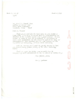 Letter from Don Crabtree to Joseph Hearst