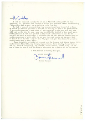 Letter from Norman Hammond to Don Crabtree