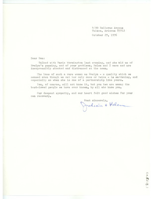 Letter from Julian D. Hayden to Don Crabtree