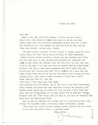 Letter from Julian D. Hayden to Don Crabtree