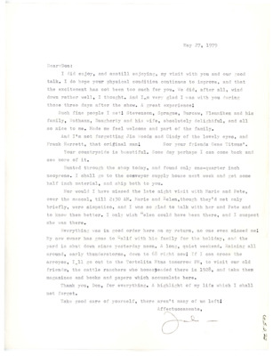 Letter from Julian D. Hayden to Don Crabtree