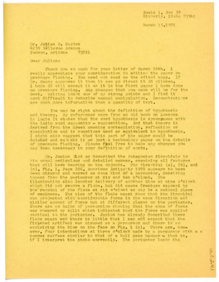 Letter from Don Crabtree to Julian D. Hayden