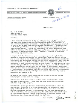 Letter from Thomas Roy Hester to Don Crabtree