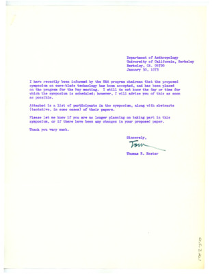 Letter from Thomas Roy Hester to Don Crabtree