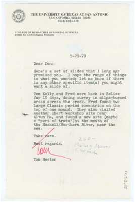 Letter from Thomas Roy Hester to Don Crabtree
