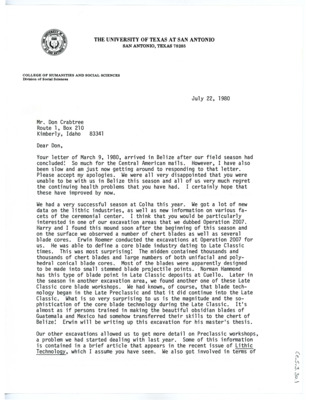 Letter from Thomas Roy Hester to Don Crabtree