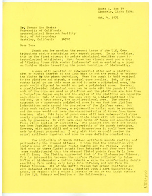 Letter from Don Crabtree to Thomas Roy Hester