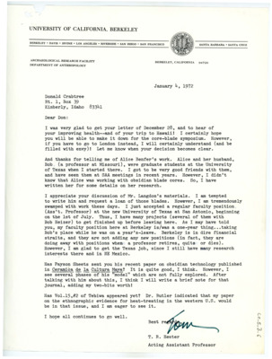 Letter from Thomas Roy Hester to Don Crabtree