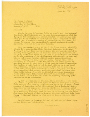 Letter from Don Crabtree to Thomas Roy Hester