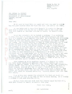 Letter from Don Crabtree to Arthur J. Jelinek