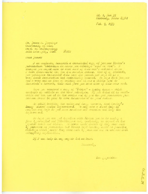 Letter from Don Crabtree to Jesse D. Jennings