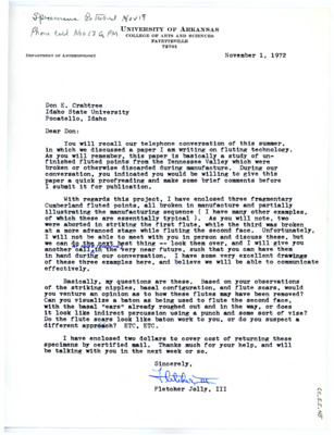 Letter from Fletcher Jolly III to Don Crabtree