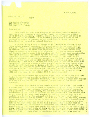 Letter from Don Crabtree to Jerome Jacobson
