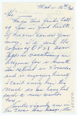 Handwritten letter from Mae Jones to Don and Evelyn Crabtree