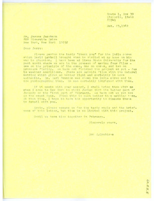 Letter from Don Crabtree to Jerome Jacobson