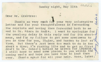 Letter from Jerome Jacobson to Don Crabtree