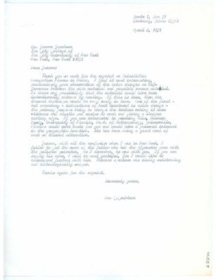 Letter from Don Crabtree to Jerome Jacobson