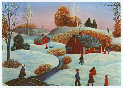 Holiday card from Lucille "Lucy" G. Lewis to Don and Evelyn Crabtree