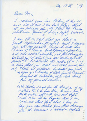 Letter from Peter Kelterborn to Donald Crabtree
