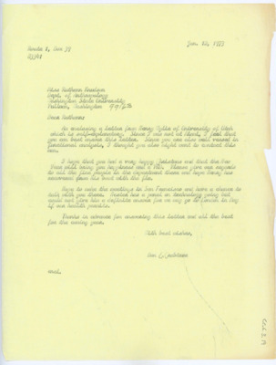 Letter from Donald Crabtree to Ruthann Knudson