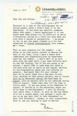Letter from Ruthann Knudson to Donald Crabtree