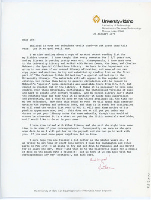 Letter from Ruthann Knudson to Donald Crabtree