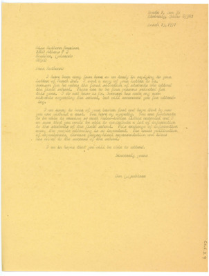 Letter from Donald Crabtree to Ruthann Knudson