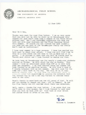 Letter from William Longacre to Donald Crabtree