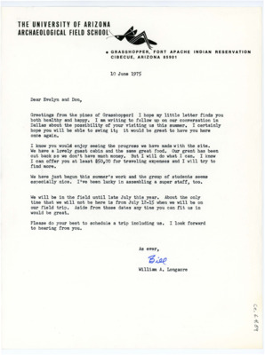 Letter from William Longacre to Donald Crabtree