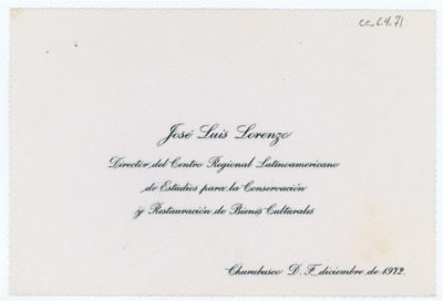 Business card for Jose Luis Lorenzo