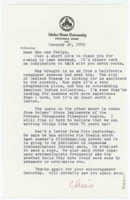 Letter from Chris Lovgren to Donald Crabtree