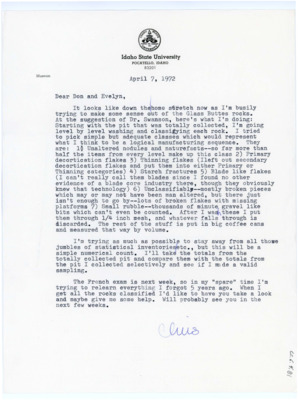 Letter from Chris Lovgren to Donald Crabtree