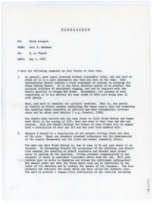 Comments on Chris Lovgren's thesis from Earl Swanson
