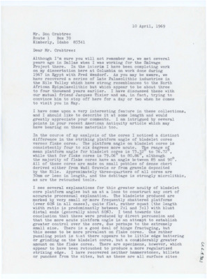 Letter from David Lubell to Donald Crabtree