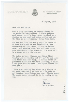 Letter from David Lubell to Donald Crabtree