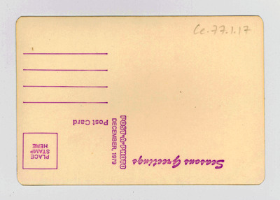 The back of a blank "Post-A-Photo" postcard.