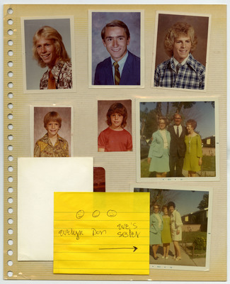 Scrapbook page of 8 images, read left to right and top to bottom