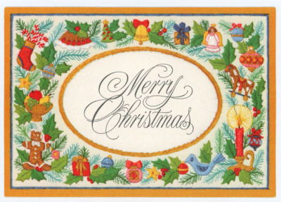 Holiday card from John and Clara Meadows to Don Crabtree