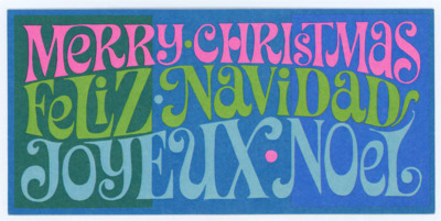 Holiday card from Leslie and Helen Morgan to Don Crabtree