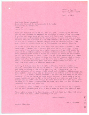Letter from Don Crabtree to Lorena Mirambell