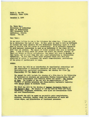 Letter from Don Crabtree to Terry Moore