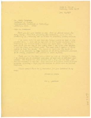 Letter from Don Crabtree to Philip Morrison