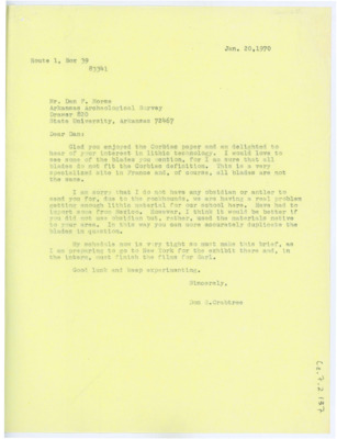 Letter from Don Crabtree to Dan F. Morse