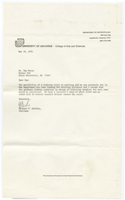 Letter from Michael P. Hoffman to Dan F. Morse