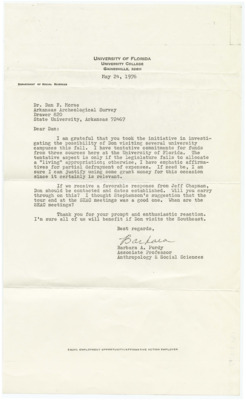 Letter from Barbara A. Purdy to Dan F. Morse